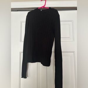 Hollister black womens lettuce hem shirt